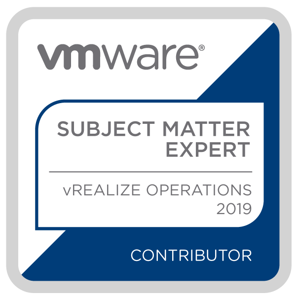 Certification Subject Matter Expert - vRealize Operations 2019